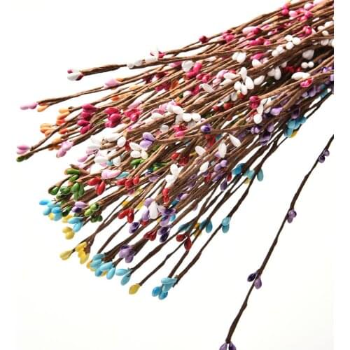 Cheap 10pcs 40cm Bud Artificial Branches Flowers Iron Wire Twigs For Wedding Decoration DIY Scrapbooking Handmade Wreath Flowers