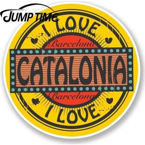 Jump Time for Barcelona Catalonia Spain Vinyl Sticker Decal Travel Luggage Tag Decal Rear Windshield Waterproof Car Accessories