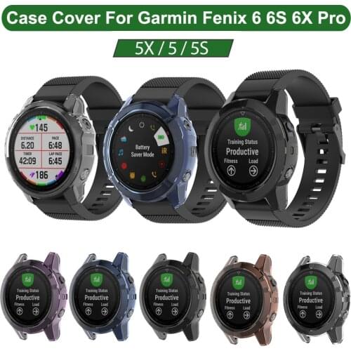Protection Case For Garmin Fenix 6 6S 6X Smart Watch Protector Frame Soft Crystal Clear TPU Shell Cover 5 5X 5S Plus Accessories