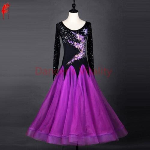 Women ballroom dancing clothing spandex long sleeves ballroom dance dress for girls ballroom dance dress dance wear S-6XL