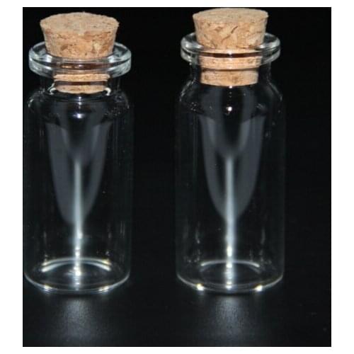 10pcs 22*45mm Transparent Glass Wishing Bottles with Cork Stopper Empty Spice Jars Vials Sample Perfume container Wedding gifts
