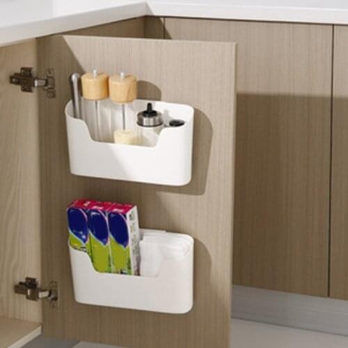 2Pcs Multifunctional Hanging Storage Basket Wall-Mounted Kitchen Drawer Shelf Rack Cabinet Push-Pull Box for Seasoning