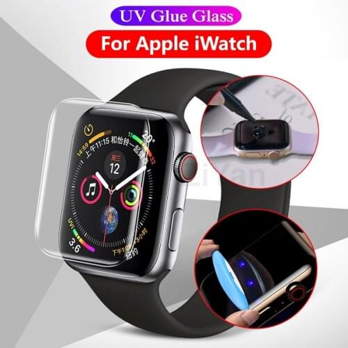 3Pcs 3D Full Coverage UV Glass For Apple Watch 38mm 42 40 44mm UV Glass Screen Protector For iWatch Series SE 6 5 4 3 2 1 Film
