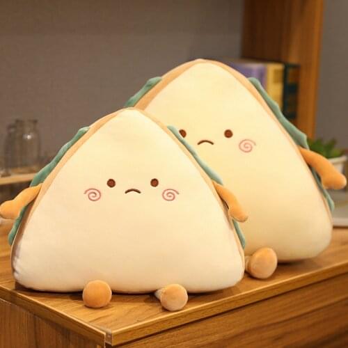 30cm Cartoon Sandwich Bread Plush Pillow Plush Soft Creative Plush Sandwich Toy Office Nap Pillow Home Decoration Children Toy