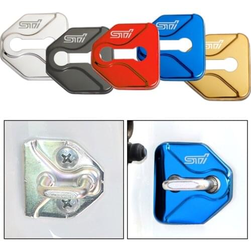 4pcs Car Door Lock Cover For Subaru STI Impreza Liberty Forester Outback Legacy Stainless Steel Door Lock Cover Protection Cap