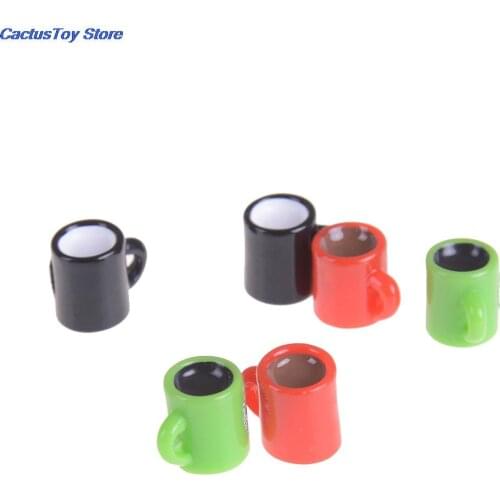 6Pcs Cute Mini Cup Dollhouse Coffee Cup For Miniature Kitchen Room Food Drink Home Tableware Decors Random