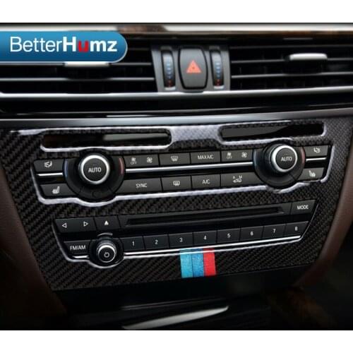 For bmw f15 f16 Carbon Fiber Car CD Control Panel Stickers CD Panel Frame Decorations Refit Panel Decoration X5 X6 Car Styling