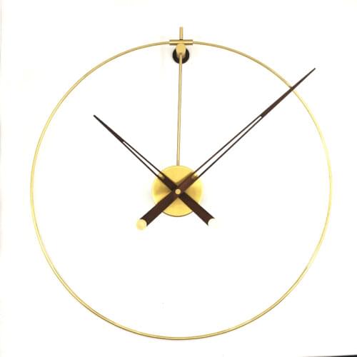 Spain Nordic Large Wall Clock Metal Wood Silent Watch Luxury Gold Clocks Wall Home Decor Living Room Home Decoration Gift Ideas