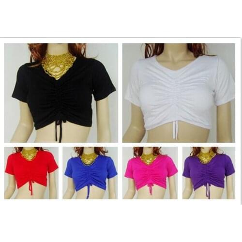 Fold V neck Bralet Bra Bustier Crop Top Cami Unpadded Tank Vest Belly Dance bra