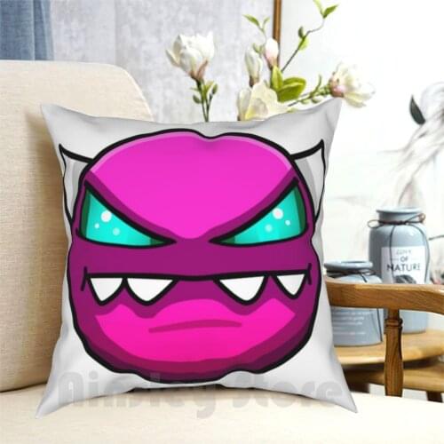 Geometry Dash Medium Demon Pillow Case Printed Home Soft DIY Pillow cover Geometry Dash Geometry Dash Medium Demon Medium