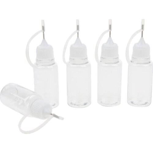 Hot sale 5Pcs 10ml Empty Squeezable Liquid Dropper Filling Bottles with Needle Tip Cap Portable Lightweight Durable