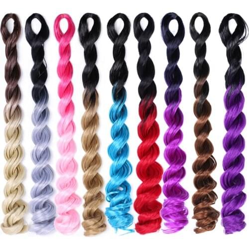 Hywamply 20" Bouncy Ocean Wave Crochet Braids Hair Extension 100g/pack Synthetic Braiding Hair Bundle Ombre Color