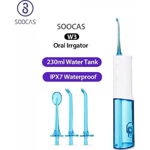 SOOCAS W3 Oral Irrigator Portable Water Dental Flosser Water Jet Cleaning Teeth ToothBrush Mouthpiece Denture Cleaner