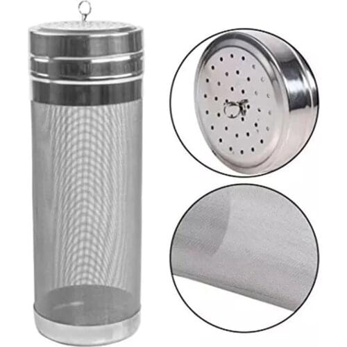 Kitchen Tools Stainless Steel Portable Homemade Brew Beer Hop Mesh Filter Strainer with Hook Beer Brewing Hop Spider Strainer