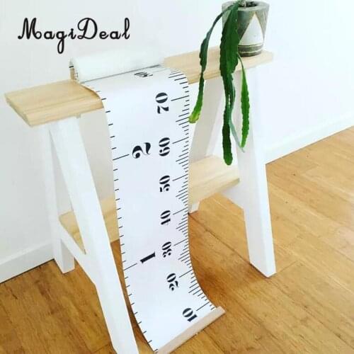 MagiDeal Kids Baby Rule Roll-Up Growth Height Chart Home Wall Hanging Decor White