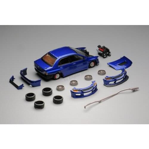 1/64 alloy die-casting simulation car model YES Mitsubishi EVO 9th generation blue high-end collection childrens toy