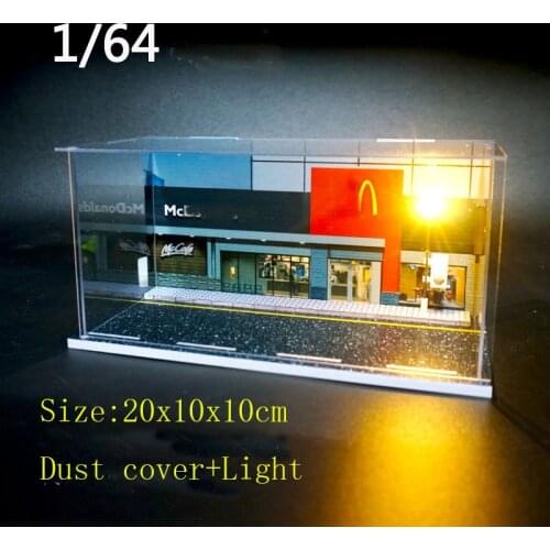 1/64 parking lot scene model roadside hamburger shop scene photo prop model toy