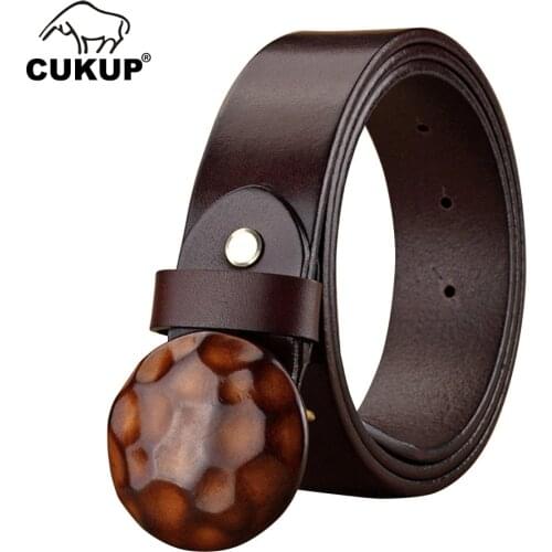 CUKUP Unique Design 3D Smooth Buckle Belt Mens Top Quality Cowhide Trousers Belts for Man Male Accessories 3.8cm Width NCK988