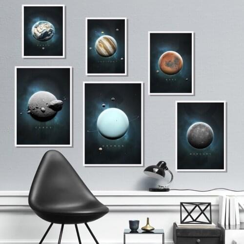 Nordic Print Canvas Painting Simple Universe Planet Art Poster Modern Painting and Printmaking Home Decoration Living Room Mural