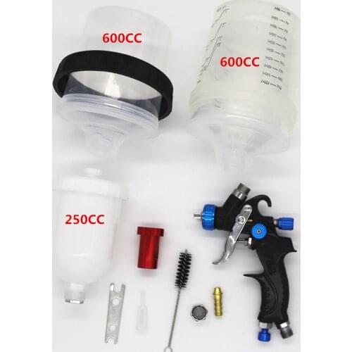 1.0mm HVLP Spray Gun With Adapter Pps Tank Air Spray Gun With Quick-Connect Wash-Free Tank Paint Mixing Cup Paint Sprayer