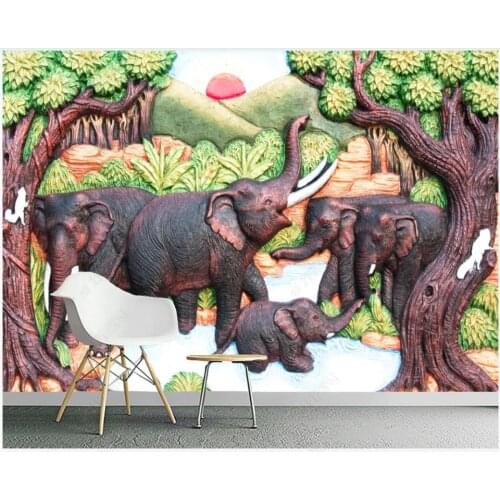 Custom photo wallpaper for walls 3 d Cartoon murals HD stereo abstract elephant forest decoration background wall papers