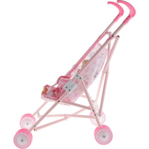 Portable Doll Stroller Pram with Doll and Sleeping Bag Accs Playset, for Aged 3+ #1