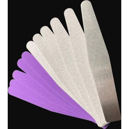 1 pcs metal scraps with 1set(10 pcs) removalble pads salon nail file replacement sandpaper pads diamond shape nail file