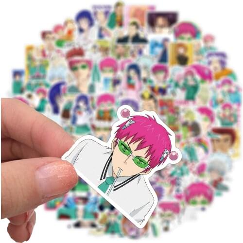 10/50Pcs Anime Stickers The Disastrous Life of Saiki K Laptop Suitcase Luggage Graffiti Cartoon Saiki Kusuo Decal Stickers Toys