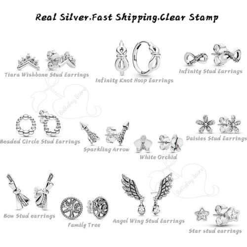 Sparkling Jewelry Sparkling Family Tree Stud Earrings In 925 Sterling Silver Wishbone Women Earring Hoop Gifts