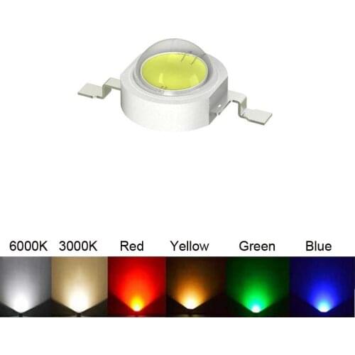 Full Color High Power LED Diode 1W 3V Cold white,Warm White,Red,Yellow,Green,Blue,20PCS/Lot Fast Delivery