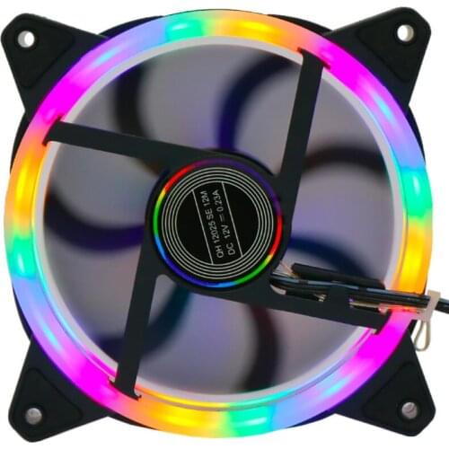 Universal Mute RGB LED Light Cooling Fan Heat Dissipation Heatsink RGB fan for Computer PC Case 120x120x25mm Gaming Cooling fan