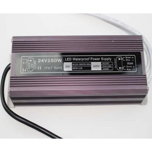Waterproof DC 24V 150W led driver IP67 Access control driver adapter led light transformer 6.25A power charger for leds
