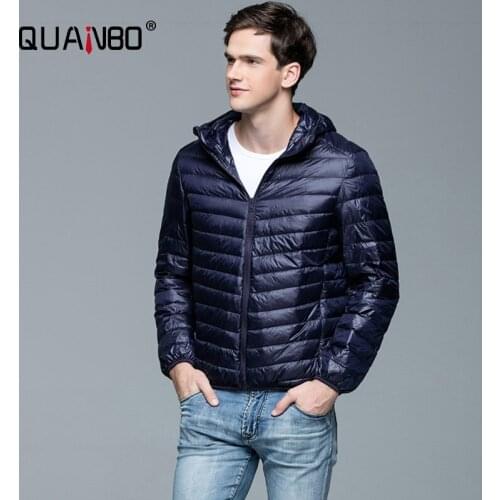 Top Quality Mens Lightweight Water-Resistant Packable Puffer Jacket Men Hooded Winter Autumn Down Jackets Warm Outwear Coat