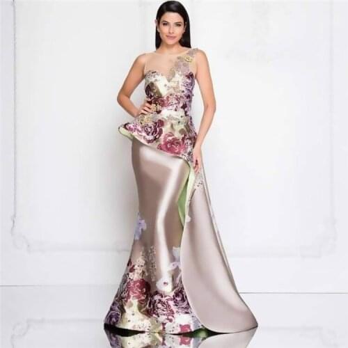 Party Dress Women Elegance Sexy 3D Printing Embroidery Sleeveless High Waist Round Neck Sheath Womens Maxi Dress