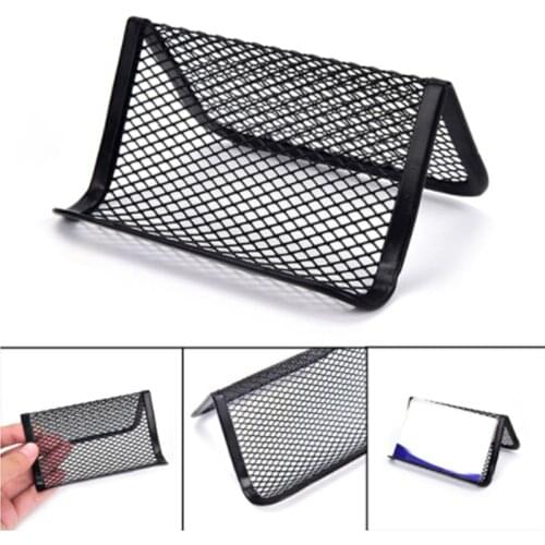 1pc Card Holder Shelf Business Cards Display Stand Office Bar Metal Wire Mesh Korean Style Card Desk Organizer