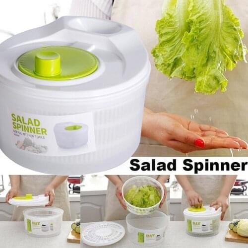 1pcs New Large Manual Salad Spinner Dryer Drainer Lettuce Vegetable Dehydrator Household Drying Herbs Food Tools Fruit Kitc N8L4