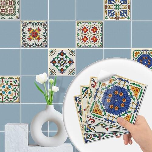10pcs European style brick wall decoration stickers self-adhesive thick ceramic tile stickers waterproof floor stickers