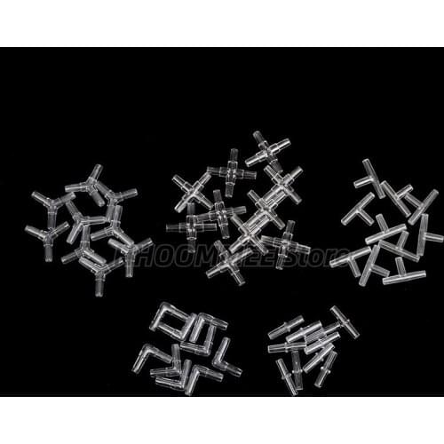 10 Pcs Airline Air Tubing Clear Elbow Tube Connector Valve Aquarium Pumps Accessories