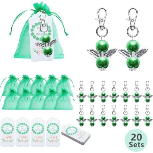 20PCS/Set Metal Guardian Angel Keychain Wedding Party Favors Gifts Home Festival Decorative Jewelry