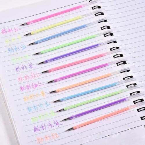 24pc Pastel Rainbow Refill Pastel Refill Color Fluorescent Neutral Refill Office School Supplies Stationery 12 Colors Optional