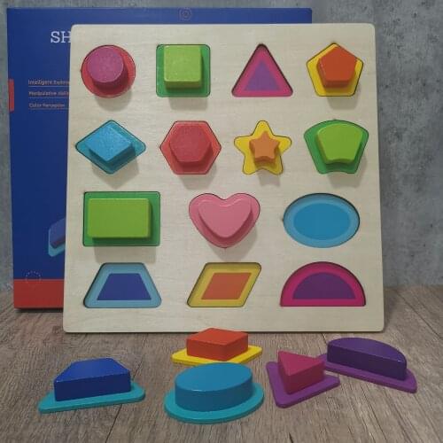 3d Wooden Puzzle for Kids, Puzzle for Kindergarten Wooden Toys, Tangram, Geometric, Wooden, Montessori Toy with 155 Pieces