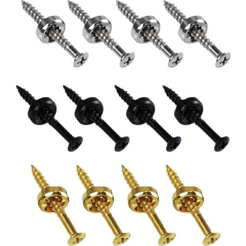 FLEOR 4pcs Metal Guitar Neck Joint Ferrules/Bushings For Guitar Bass Neck Mounting, Chrome/Black/Golden Choose