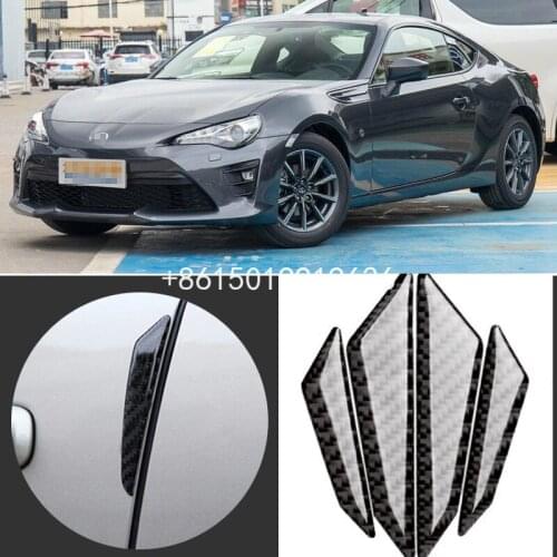 For Toyota GT86 Car Side Door Edge Guard Bumper Trim Protector 4pcs PVC carbon fiber Stickers