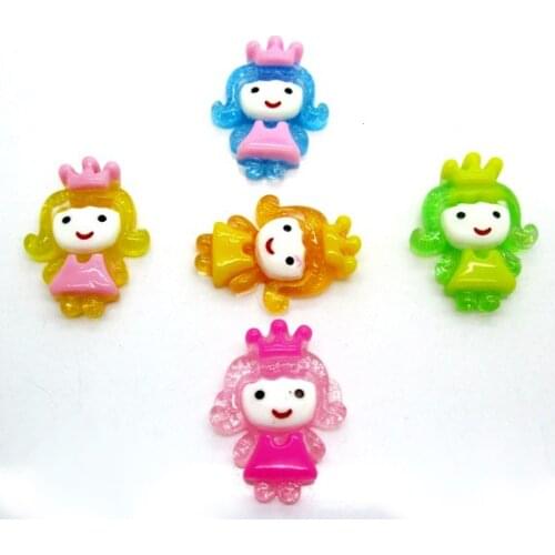 50Pcs Mixed Resin Girls Beads Decoration Crafts Flatback Cabochon Scrapbooking Fit Hair Clips Embellishments Diy