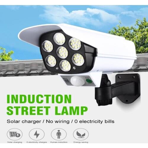 New 77 LED Simulation Camera Solar Powered Light Street Spotlight Solar Lamp Outdoor Garden Security Night Light Wall Lamp