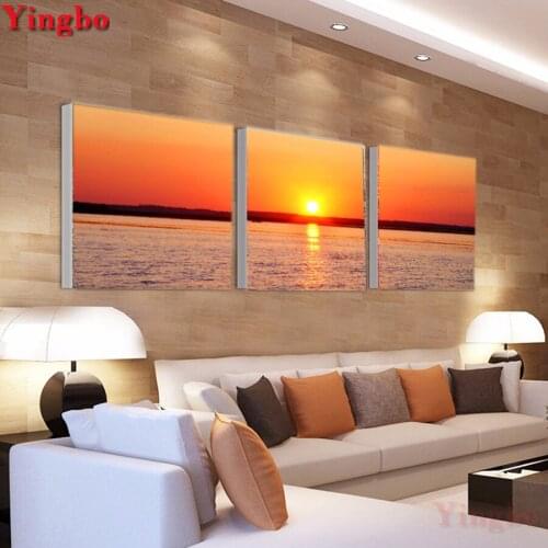 DIY Diamond Painting 3 Piece Sea View Sunset Landscape 3d Cross Stitch,Diamond embroidery sale Home Decor Living Room Bedroom