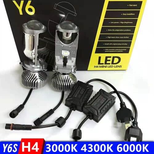 Canbus LED H4 Bi LED Lens H4 36mm Mini Projector Lens Automobles H4 LED Bulbs High Low Beam Headlight 3000k 4300k 6000k LHD RHD