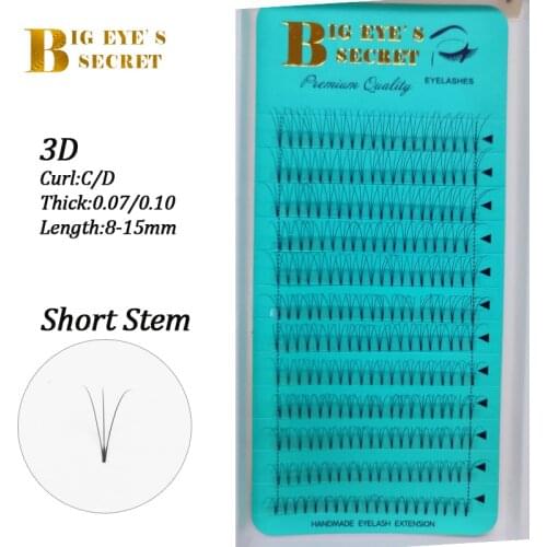 Big eyes secret 3D Rootless Volume Lashes C D Curl Premade Fans Volume lashes Eyelashes Extension South Korean Silk Lashes
