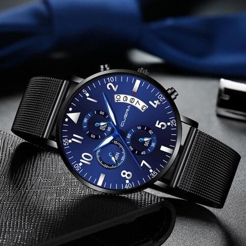 Men Stainless Steel Watch Luxury Military Analog Sport Quartz Mens waterproof 30M Wrist Watch Relogios Masculino saati zegarek Q