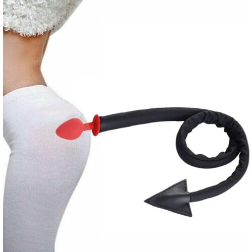 Black Silicone Devil Tail SM Queen Femdom Anal Plug BDSM Anal Erotic Fetish BDSM Bondage Cosplay Accessories Sex Toy For Women